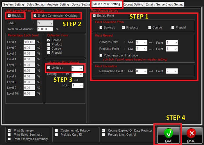 Employee Thumbprint Setting