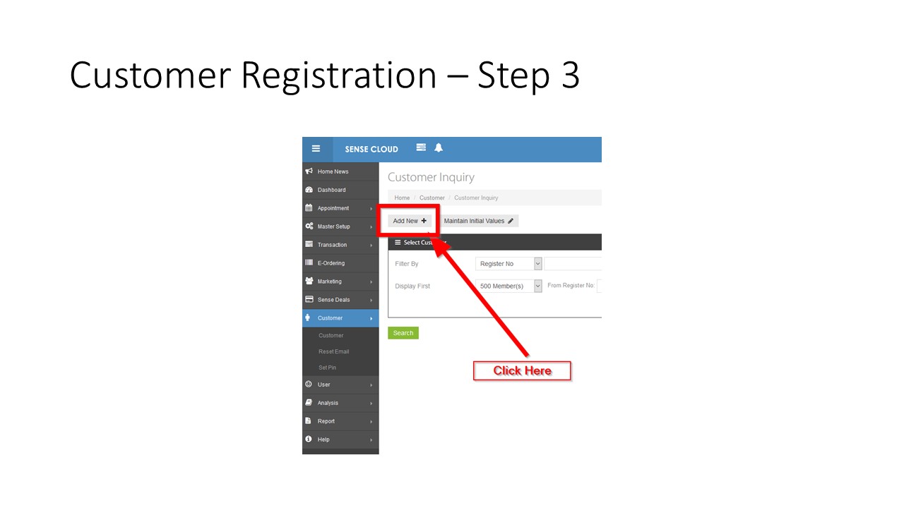 Customer Registration Step 3