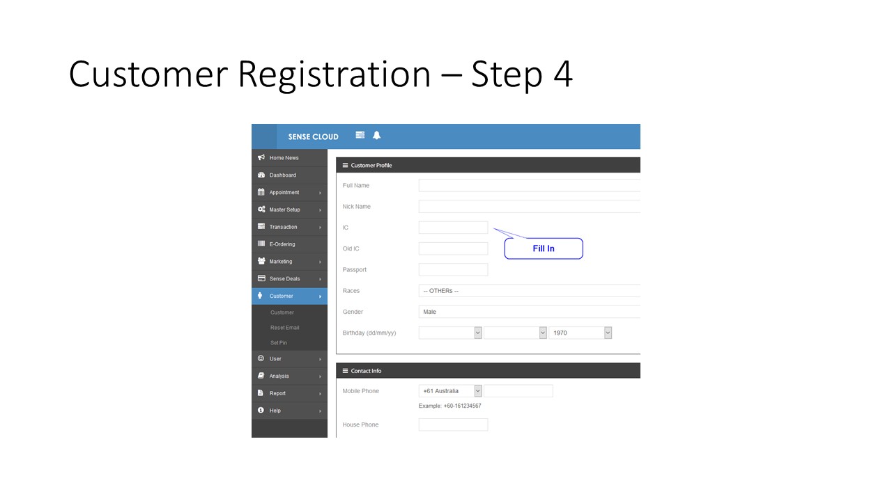 Customer Registration Step 4